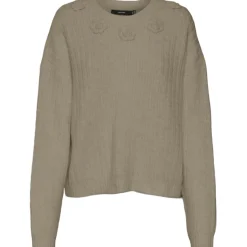 Vero Moda dame strik VMALETTA - Silver Mink W. MELANGE Hot