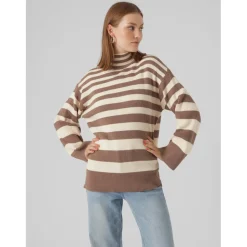Vero Moda dame strik VMHERMOSA - Brown Lentil W BIRCH Discount