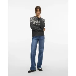 Vero Moda dame strik VMSIMONE - Dark Grey Melange Detail:W. BIRCH + ROSE Sale