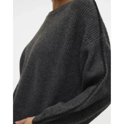 Vero Moda dame strik VMZORA - Asphalt W. BLACK STITCH Clearance