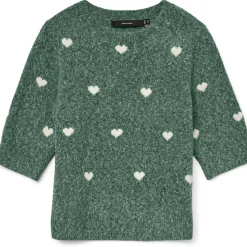 Vero Moda DAME STRIKTRØJE VMDOFFE - Laurel Wreath White Hearts Best