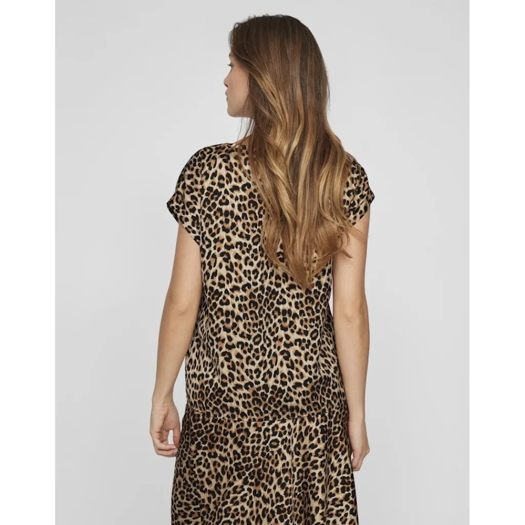 VILA VERO MODA dame top VIELLETTE - Caramel Café LEO Outlet