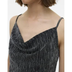 Vero Moda dame top VMRITA - Black Silver lurex Best