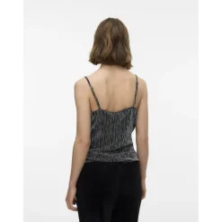 Vero Moda dame top VMRITA - Black Silver lurex Best