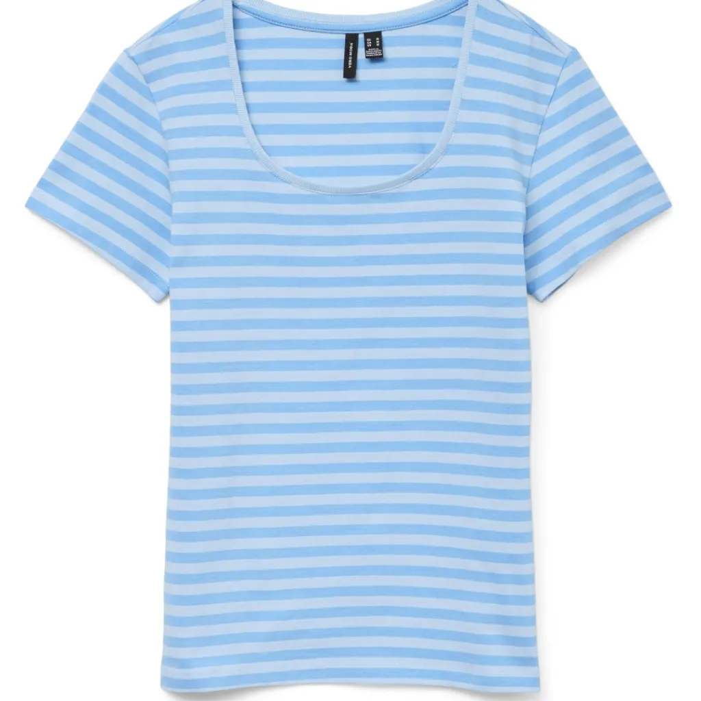 Vero Moda dame t-shirt VMLOTTE - Azure Blue Stripes AIRY BLUE Hot