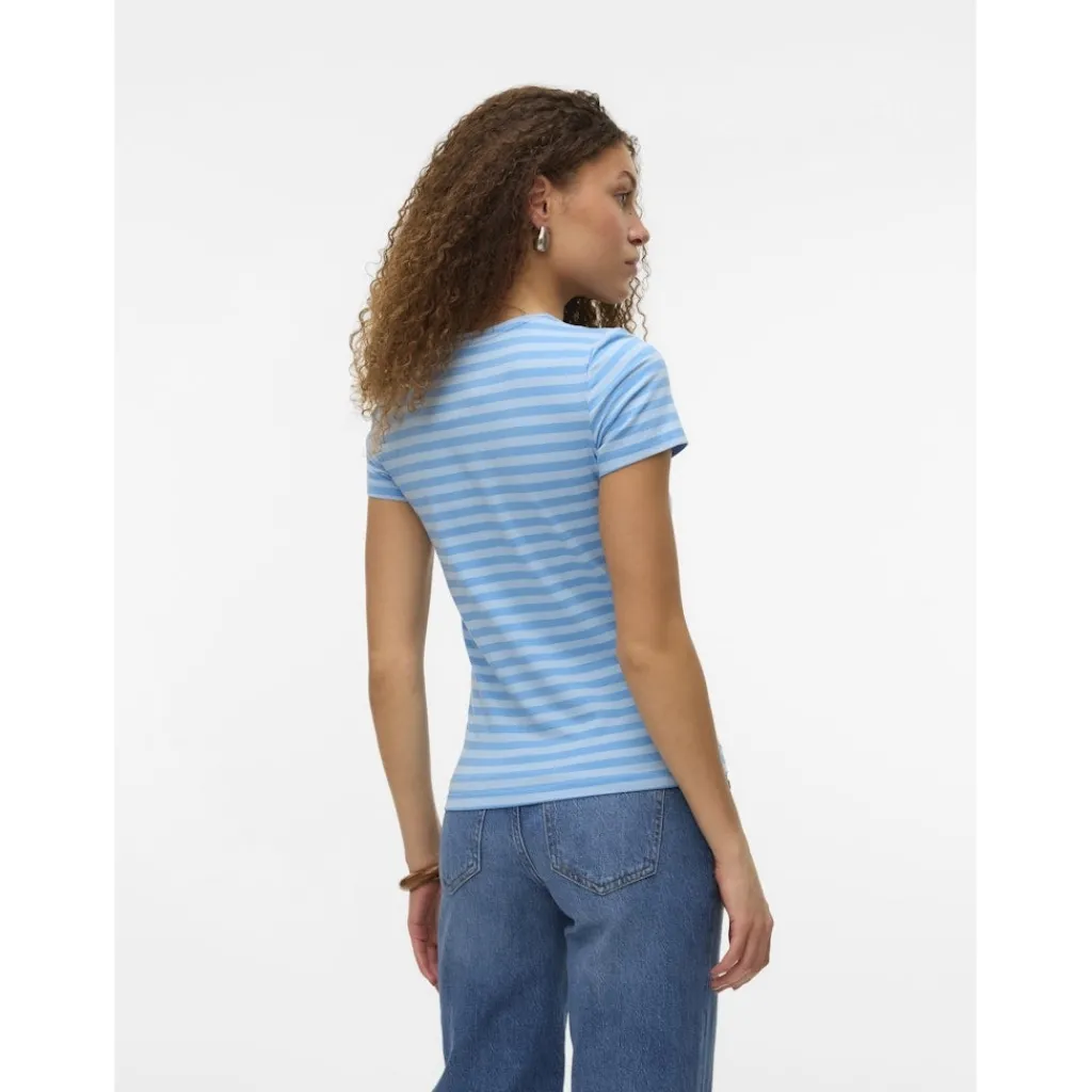 Vero Moda dame t-shirt VMLOTTE - Azure Blue Stripes AIRY BLUE Hot