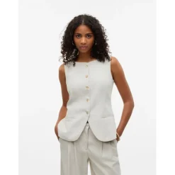 Vero Moda DAME VEST VMMIKELA - Birch Melange Discount
