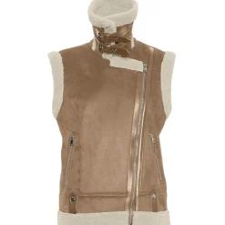 Vero Moda dame vest VMVEGA - Tigers Eye OATMEAL TEDDY Best