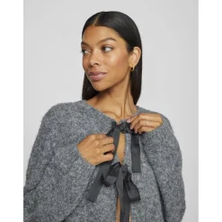 VILA dame cardigan VIBOWS - Medium grey melange Discount