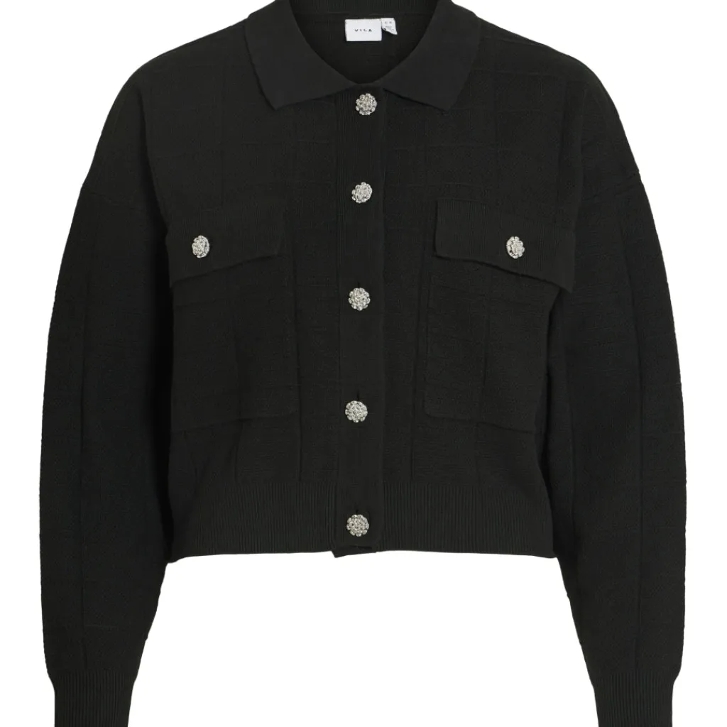 VILA dame cardigan VIJULISA - Black Beauty Hot