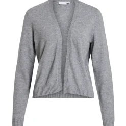 VILA DAME CARDIGAN VIRIL SHORT L/S KNIT CARDIGAN-NOOS - Medium grey melange Clearance