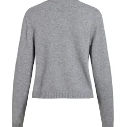 VILA DAME CARDIGAN VIRIL SHORT L/S KNIT CARDIGAN-NOOS - Medium grey melange Clearance