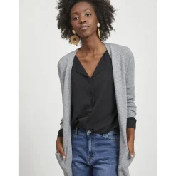 VILA dame cardigan VIRIL - Medium grey melange Online