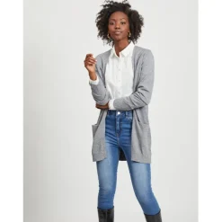 VILA dame cardigan VIRIL - Medium grey melange Online