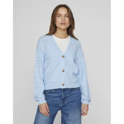 VILA dame cardigan VIRIL - Kentucky Blue MELANGE Discount