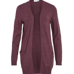 VILA dame cardigan VIRIL - Fig Dark Melange
