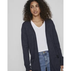 VILA dame cardigan VIRIL - Total eclipse melange