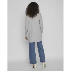 VILA dame cardigan VIRIL - Light Grey Melange Clearance