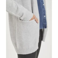 VILA dame cardigan VIRIL - Light Grey Melange Clearance