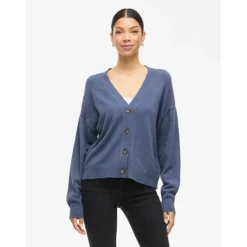 VILA DAME CARDIGAN VIRIL - Vintage Indigo Dark Melange Outlet