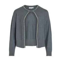 VILA dame cardigan VIZAFINA - Medium grey melange Outlet
