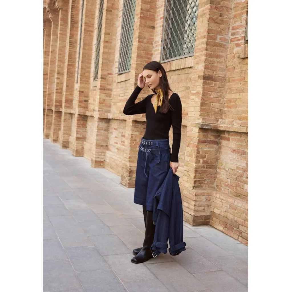 VILA dame denim shorts VIADONA - Dark Blue Denim