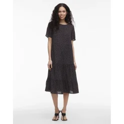 VILA dame kjole VIABIA - Black SMALL FLOWERS Hot