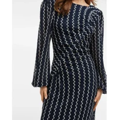 VILA dame kjole VIELLEN - Navy Blazer Birch Best