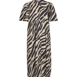 VILA dame kjole VIJONA - Birch BLACK GRAPHIC New