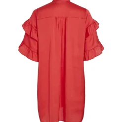 VILA dame kjole VIKAVAS - Poppy Red Outlet