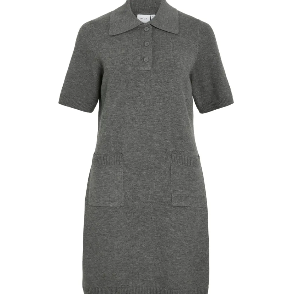 VILA dame kjole VILINA - Medium grey melange New