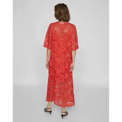 VILA dame kjole VILORNA - Poppy Red Sale