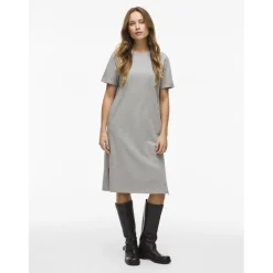 VILA dame kjole VINORA - Light Grey Melange Best