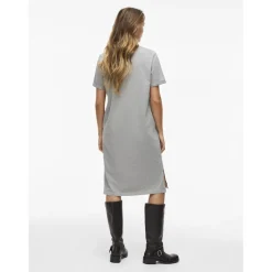 VILA dame kjole VINORA - Light Grey Melange Best