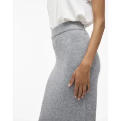 VILA dame nederdel VIRIL - Medium grey melange