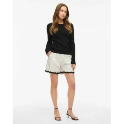 VILA DAME SHORTS VIMANDA - Birch Black Beauty