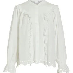VILA dame skjorte VIANGLASSI - Snow white Sale