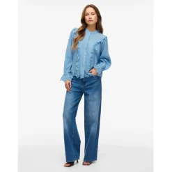 VILA dame skjorte VIANGLASSI - Blissful Blue