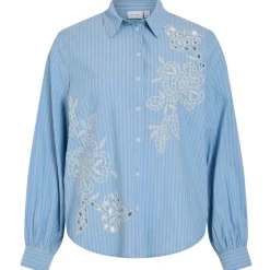 VILA dame skjorte VICASPIANA - Blissful Blue Best