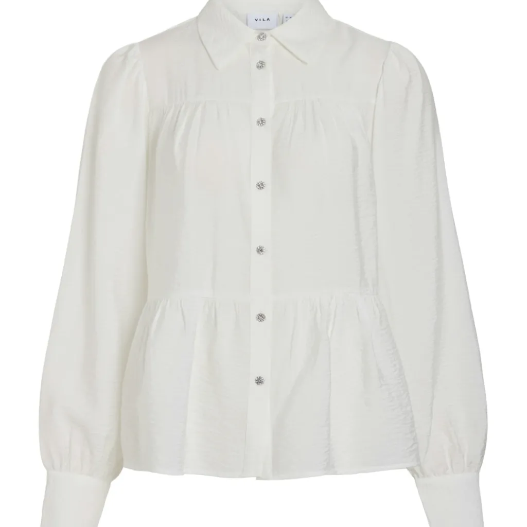 VILA dame skjorte VIKATRIA - Cloud Dancer Best