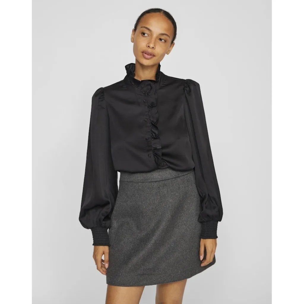 VILA dame skjorte VILUTTO - Black Beauty Hot