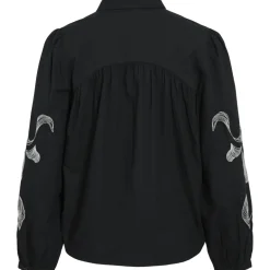 VILA dame skjorte VIVESTA - Black Beauty Detail Snow white New