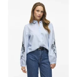 VILA dame skjorte VIVESTA - Kentucky Blue Detail Black beauty Hot