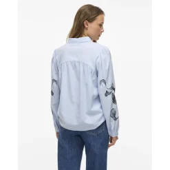 VILA dame skjorte VIVESTA - Kentucky Blue Detail Black beauty Hot