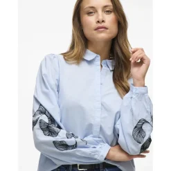 VILA dame skjorte VIVESTA - Kentucky Blue Detail Black beauty Hot