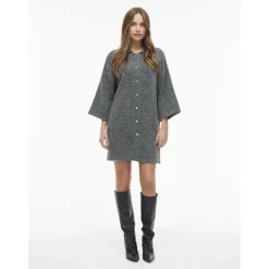 VILA dame strik kjole URI - Medium grey melange Sale