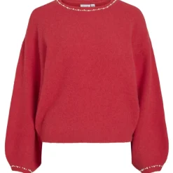 VILA dame strik trøje VISTELLA - Hibiscus Sale