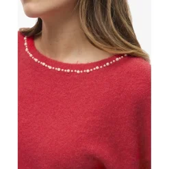 VILA dame strik trøje VISTELLA - Hibiscus Sale