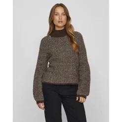 VILA dame strik VILORY - Coffee Bean Best