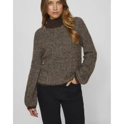 VILA dame strik VILORY - Coffee Bean Best